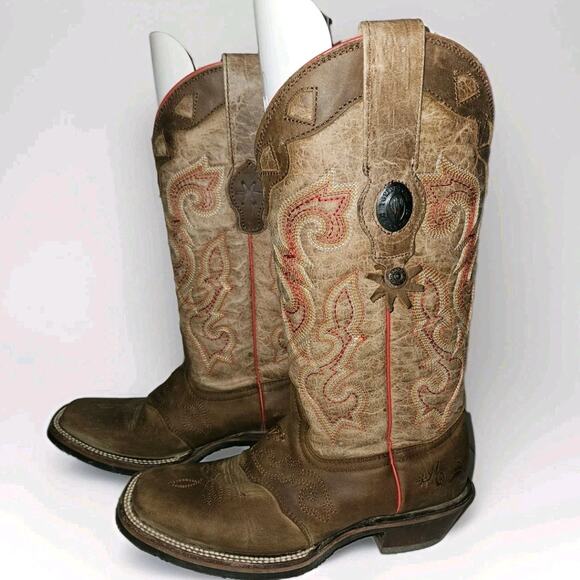 Tombstone Arena Queen Womens Rodeo Cowboy Boots Brown Leather US Size 6.5 - Picture 3 of 11